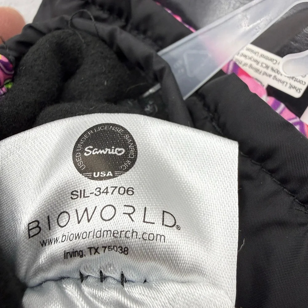 Hello Kitty Ski Gloves Pink Polyester L/XL Kidcore Y2K winter warm child snow